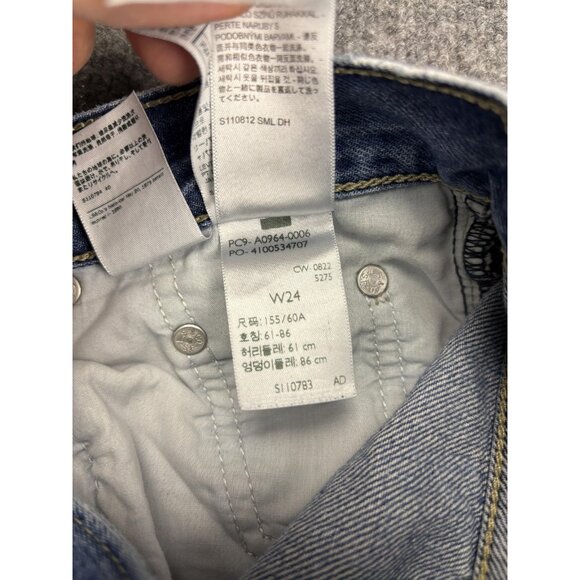 Levis Jeans Womens 24 Blue Low Pro Straight Distressed Ripped Denim Jeans - Picture 9 of 9